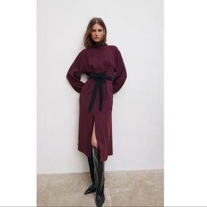 ZARA Contrast Belt Dress